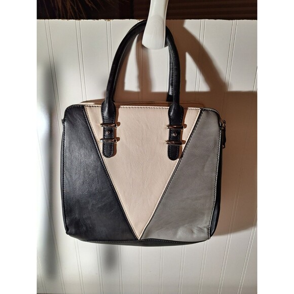 Steve Madden Handbag Top‎ Handles Black & White Faux Leather Womens - Picture 3 of 9